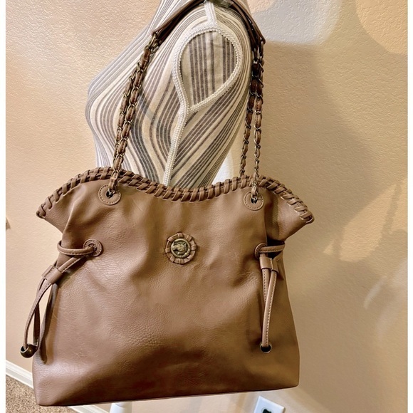 Western Shoulder Bag Hazelnut Brown CBOCS Distribution Drawstring Bronze Hardwre - Picture 1 of 16